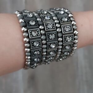 Rhinestone Cuff Bracelet 7"